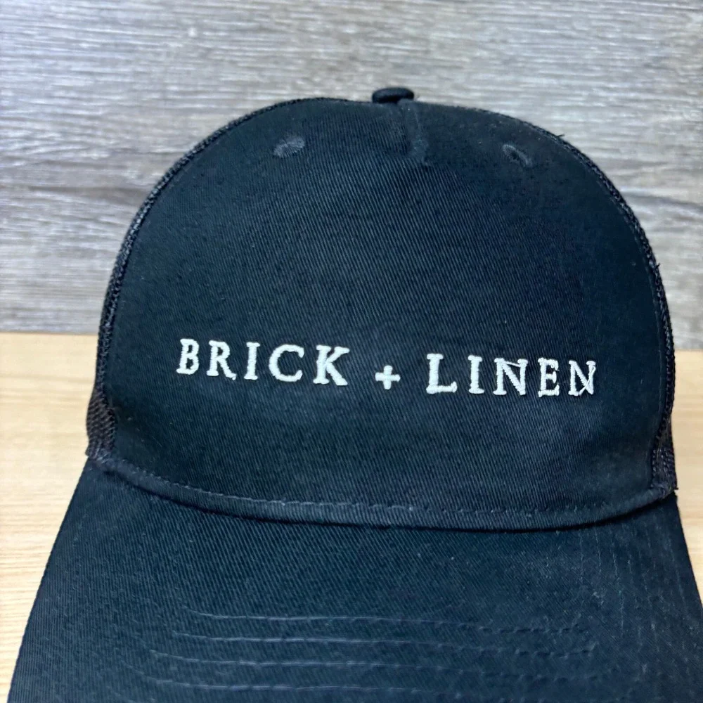Brick Linen Hat‎ Cap Snapback Black Trucker Adjustable